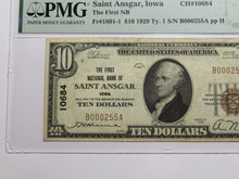 Load image into Gallery viewer, $10 1929 Saint Ansgar Iowa National Currency Bank Note Bill #10684 VF30 PMG St.