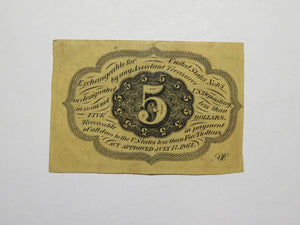 1863 $.05 First Issue Fractional Currency Obsolete Bank Note Bill! 1st Issue XF+