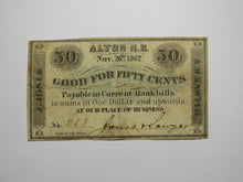 Load image into Gallery viewer, $.50 1862 Alton New Hampshire NH Obsolete Currency Bank Note Bill Jones &amp; Sawyer