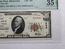 Load image into Gallery viewer, $10 1929 Saint Paul Minnesota National Currency Bank Note Bill Ch #2522 VF35 St.