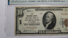 Load image into Gallery viewer, $10 1929 Flemington New Jersey NJ National Currency Bank Note Bill Ch #892 VF30!