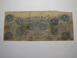 $10 1862 Richmond Virginia VA Confederate Currency Bank Note Bill RARE T52 VG