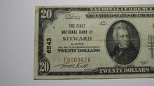 Load image into Gallery viewer, $20 1929 Steward Illinois IL National Currency Bank Note Bill Charter #6543 VF!