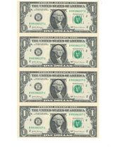 Load image into Gallery viewer, $1 2017 Uncut New York BEP Uncirculated Currency Sheet 4 Federal Reserve Notes!