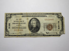 Load image into Gallery viewer, $20 1929 Birmingham Alabama AL National Currency Bank Note Bill Charter #3185