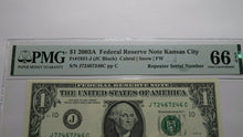 Load image into Gallery viewer, $1 2003A Repeater Serial Number Federal Reserve Currency Bank Note Bill UNC66EPQ