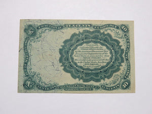 1874 $.10 Fifth Issue Fractional Currency Obsolete Bank Note Bill 5th Issue XF+