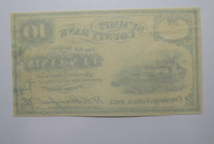 $.10 1862 Cuyahoga Falls Ohio OH Obsolete Currency Bank Note Bill Summit County