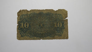 1863 $.10 Fourth Issue Fractional Currency Obsolete Bank Note Bill! 4th AG