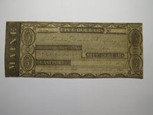 Load image into Gallery viewer, $5 1824 Eastport Maine ME Obsolete Currency Bank Note Bill Passamaquoddy Bank