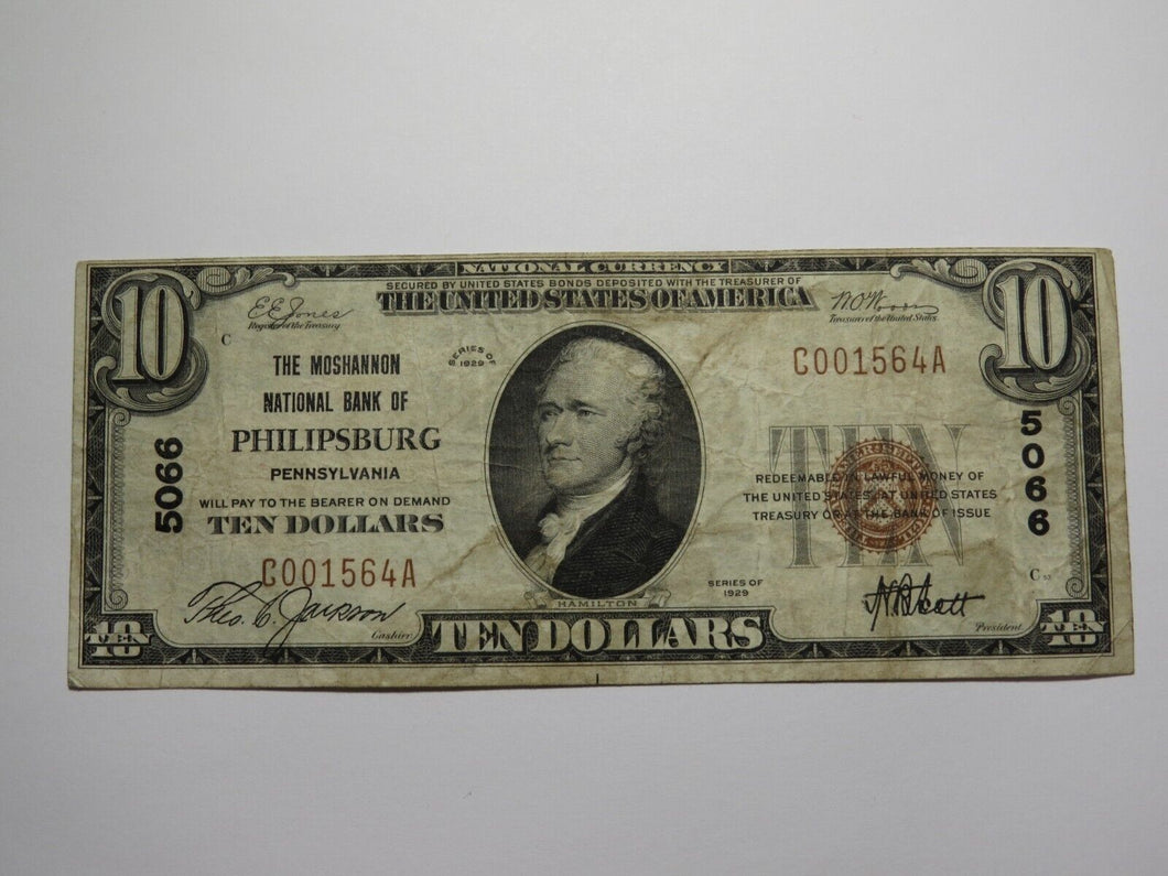 $10 1929 Philipsburg Pennsylvania PA National Currency Bank Note Bill Ch. #5066