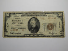 Load image into Gallery viewer, $20 1929 Saint Paul Minnesota MN National Currency Bank Note Bill Ch. #203 FINE