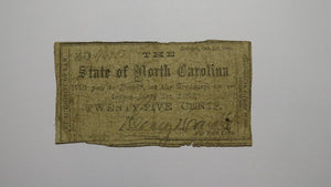 $.25 1861 Raleigh North Carolina Obsolete Currency Bank Note Bill About Good