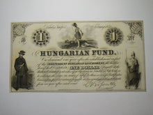 Load image into Gallery viewer, $1 1852 New York NY Obsolete Currency Bank Note Bill! Hungarian Fund CU+++