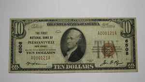 $10 1929 Pleasantville New Jersey NJ National Currency Bank Note Bill Ch.#6508