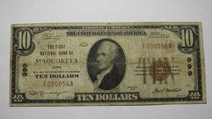 $10 1929 Maquoketa Iowa IA National Currency Bank Note Bill Ch. #999! FINE RARE