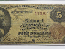 Load image into Gallery viewer, $5 1882 Cherry Valley New York National Currency Bank Note Bill #1136 VG10 PCGS