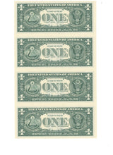 Load image into Gallery viewer, $1 2017 Uncut New York BEP Uncirculated Currency Sheet 4 Federal Reserve Notes!