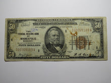 Load image into Gallery viewer, $50 1929 Minneapolis Minnesota National Currency Federal Reserve Bank Note Bill