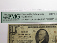 Load image into Gallery viewer, $10 1929 Graceville Minnesota MN National Currency Bank Note Bill #7213 F15 PMG