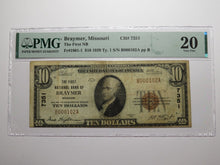 Load image into Gallery viewer, $10 1929 Braymer Missouri MO National Currency Bank Note Bill Charter #7351 VF20