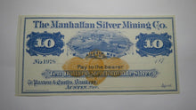 Load image into Gallery viewer, $10 187_ Austin Nevada Manhattan Silver Mining Company Remainder Uncirculated++