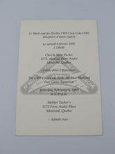 Load image into Gallery viewer, February 6, 1993 NHL All Star Weekend Post Game Reception Invitation Montreal QC