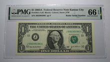 Load image into Gallery viewer, $1 2003 Radar Serial Number Federal Reserve Currency Bank Note Bill PMG UNC66EPQ