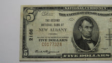 Load image into Gallery viewer, $5 1929 New Albany Indiana IN National Currency Bank Note Bill Charter #2166 VF