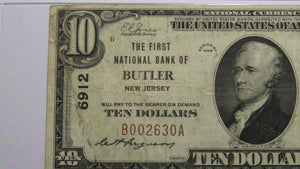 $10 1929 Butler New Jersey NJ National Currency Bank Note Bill Ch #6912 VF25 PMG