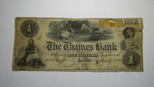 Load image into Gallery viewer, $1 1856 Laurel Connecticut CT Obsolete Currency Bank Note Bill! Thames Bank!