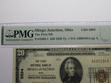 Load image into Gallery viewer, $20 1929 Mingo Junction Ohio OH National Currency Bank Note Bill Ch. #5694 VF30