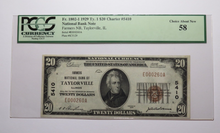 Load image into Gallery viewer, $20 1929 Taylorville Illinois IL National Currency Bank Note Bill Ch #5410 UNC58