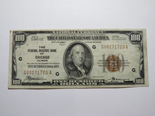 Load image into Gallery viewer, $100 1929 Chicago Illinois National Currency Federal Reserve Bank Note Bill VF++