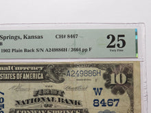 Load image into Gallery viewer, $10 1902 Conway Springs Kansas KS National Currency Bank Note Bill Ch #8467 VF25