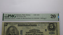 Load image into Gallery viewer, $5 1902 Sussex New Jersey NJ National Currency Bank Note Bill Ch. #1221 VF20 PMG