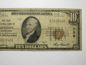 $10 1929 West Meriden Connecticut CT National Currency Bank Note Bill Ch. #250