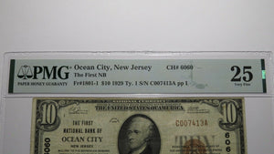 $10 1929 Ocean City New Jersey National Currency Bank Note Bill Ch. #6060 VF25!