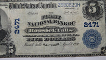 Load image into Gallery viewer, $5 1902 Hoosick Falls New York NY National Currency Bank Note Bill! Ch. #2471 VF