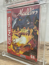 Load image into Gallery viewer, Disney&#39;s Aladdin Sega Genesis Factory Sealed Video Game Wata 9.2 Graded A+ Seal