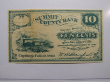 Load image into Gallery viewer, $.10 1862 Cuyahoga Falls Ohio OH Obsolete Currency Bank Note Bill Summit County