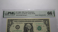 Load image into Gallery viewer, $1 1988 Radar Serial Number Federal Reserve Currency Bank Note Bill PMG UNC66EPQ