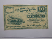 Load image into Gallery viewer, $.10 1862 Cuyahoga Falls Ohio OH Obsolete Currency Bank Note Bill Summit County