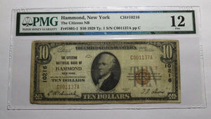 $10 1929 Hammond New York NY National Currency Bank Note Bill Ch. #10216 F12 PMG