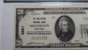 $20 1929 Millerton New York NY National Currency Bank Note Bill Ch. #2661 XF40