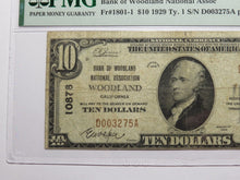 Load image into Gallery viewer, $10 1929 Woodland California CA National Currency Bank Note Bill Ch. #10878 F15