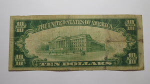 $10 1929 Meriden Connecticut CT National Currency Bank Note Bill! Ch. #720 Fine