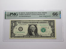 Load image into Gallery viewer, $1 2017 Radar Serial Number Federal Reserve Currency Bank Note Bill PMG UNC66EPQ