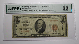 $10 1929 Hibbing Minnesota MN National Currency Bank Note Bill Ch. #5745 F15 PMG