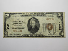 Load image into Gallery viewer, $20 1929 Avondale Pennsylvania PA National Currency Bank Note Bill #4560 FINE++